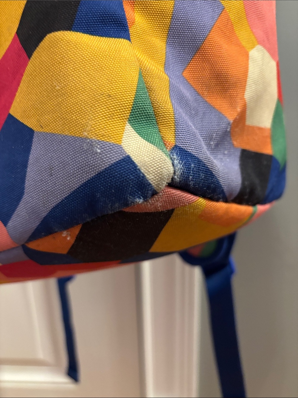 Colorful Geometric Canvas Backpack - Multicolor - Picture 12 of 12